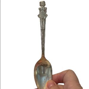 Vintage 1930s Betty Lou Carlton Silver Plate Souvenir Spoon Serving Flatware